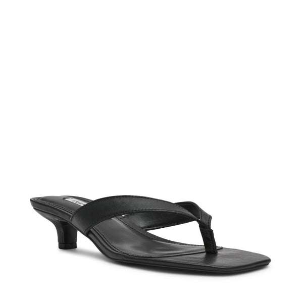 סטיב מאד - כפכפי אצבע עקב מעור TRACIE בשחור