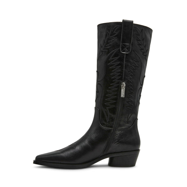 סטיב מאד - מגפי בוקרים מעור לנשים TRAVERSE בשחור