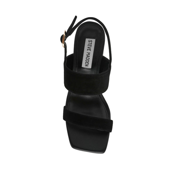 סטיב מאד - סנדלי עקב זמש WENDIE בשחור