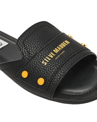 כפכפי עור שטוחים לנשים Z-STOP בשחור