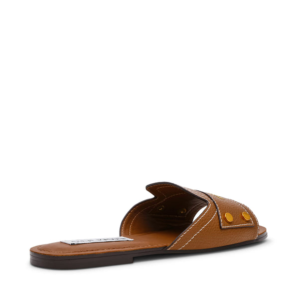 סטיב מאד - כפכפי עור שטוחים לנשים Z-STOP בקאמל