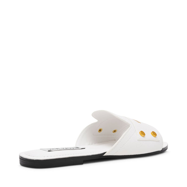 סטיב מאד - כפכפי עור שטוחים לנשים Z-STOP בלבן