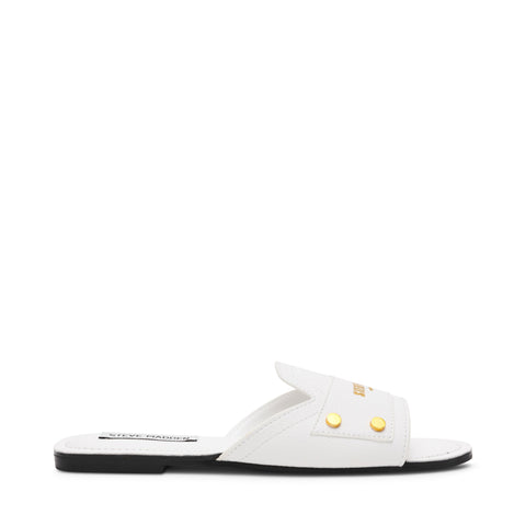 כפכפי עור שטוחים לנשים Z-STOP בלבן