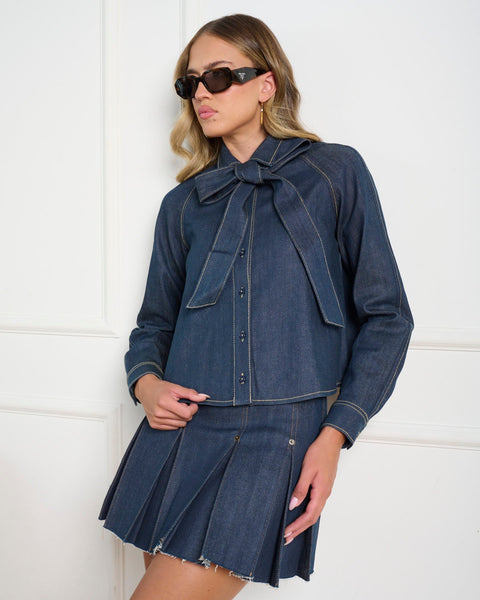 סטיב מאד - חולצת ג'ינס לנשים TESSIE בכחול כהה