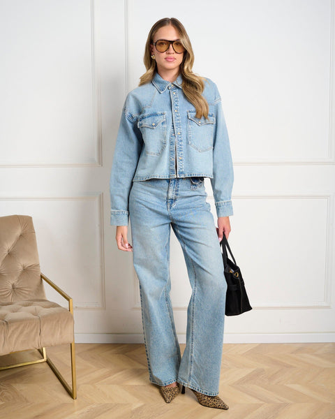 סטיב מאד - מכנסי ג'ינס לנשים GERALDINE בג'ינס בהיר