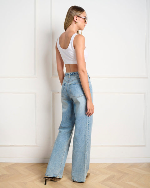 סטיב מאד - מכנסי ג'ינס לנשים GERALDINE בג'ינס בהיר