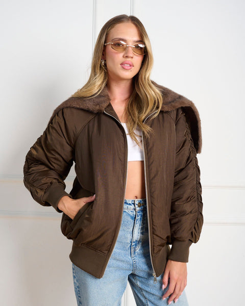 סטיב מאד - מעיל לנשים DIONNE בחום