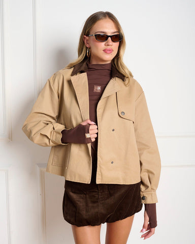 ג'קט טרנץ' קרופ LUISA בקאמל