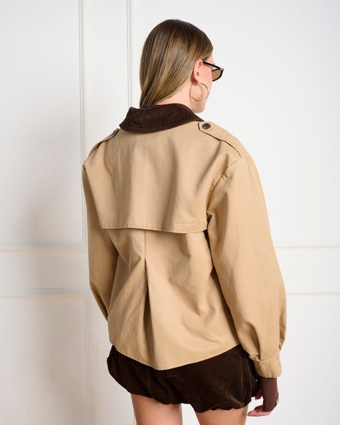 סטיב מאד - ג'קט טרנץ' קרופ LUISA בקאמל