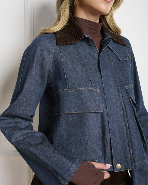 סטיב מאד - ג'קט ג'ינס לנשים JUSTINA-J בכחול ג'ינס