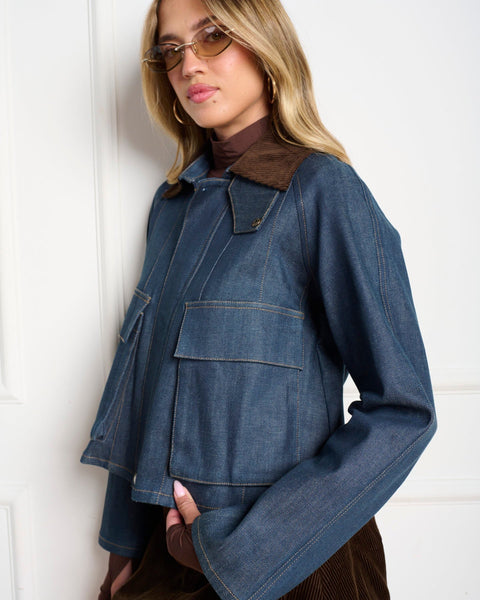 סטיב מאד - ג'קט ג'ינס לנשים JUSTINA-J בכחול ג'ינס