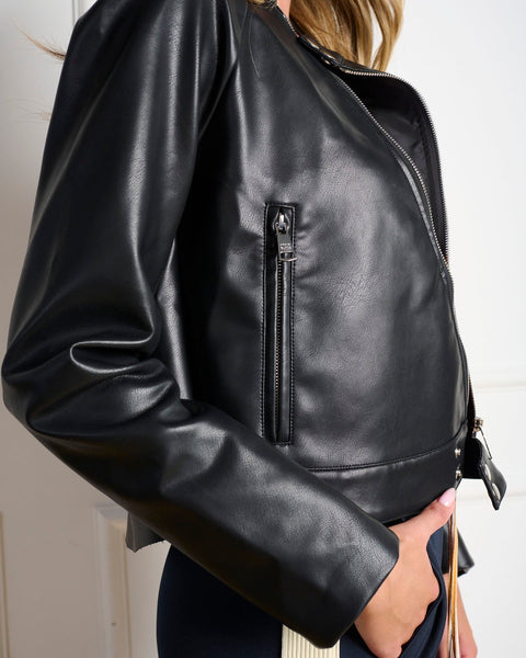 סטיב מאד - ג'קט דמוי עור לנשים JETT-J בשחור