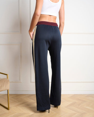 מכנסיים רחבים בגזרה ישרה DAISY-P בכחול משולב