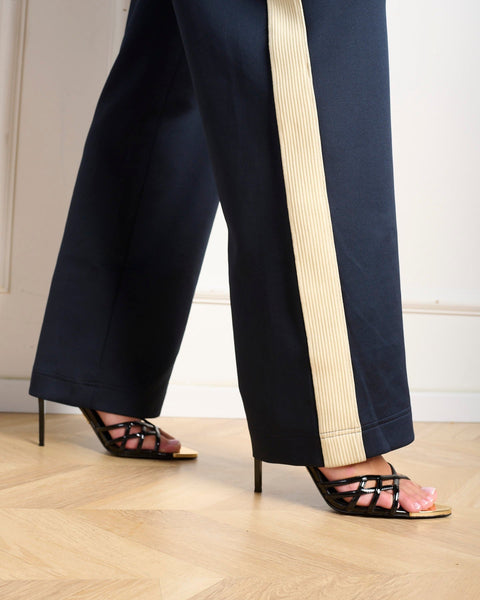 סטיב מאד - מכנסיים רחבים בגזרה ישרה DAISY-P בכחול משולב