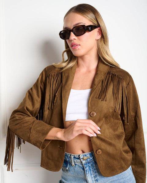 סטיב מאד - ג'קט פרנזים לנשים DALLAS בחום