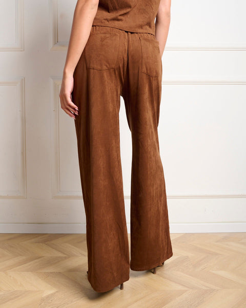 סטיב מאד - מכנסי ג'וגר בדמוי זמש ALYSIA בקאמל