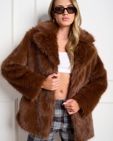 סטיב מאד - מעיל לנשים KINDRA-J בחום