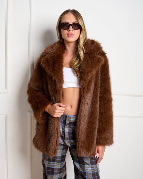 סטיב מאד - מעיל לנשים KINDRA-J בחום