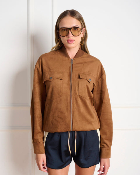 סטיב מאד - ג'קט דמוי זמש לנשים DEAN בחום