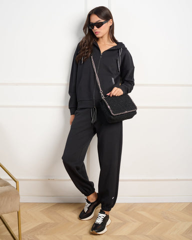 ג'קט קפוצ'ון לנשים KARINA-T בשחור