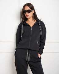 ג'קט קפוצ'ון לנשים KARINA-T בשחור