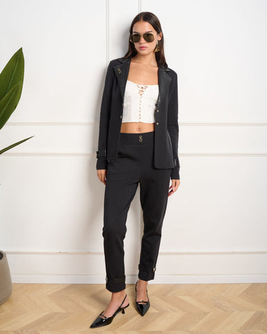 מכנסיים ארוכים לנשים CRYSTAL-P בשחור