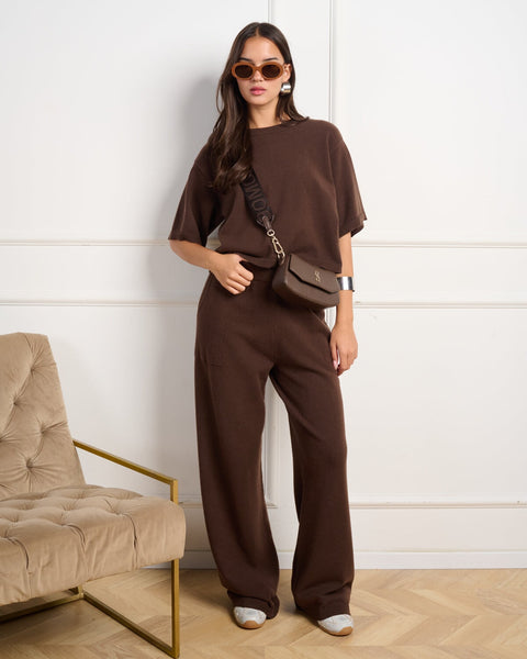 סטיב מאד - מכנסי סריג לנשים KORI-P בחום