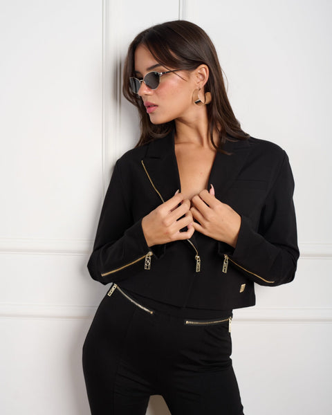 סטיב מאד - בלייזר קרופ לנשים DYLAN-T בשחור