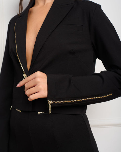 סטיב מאד - בלייזר קרופ לנשים DYLAN-T בשחור