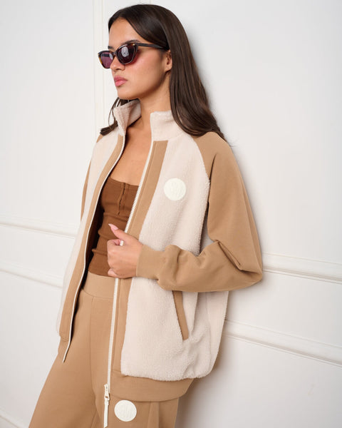 סטיב מאד - ג'קט ספורטיבי לנשים ICON-T בקאמל משולב