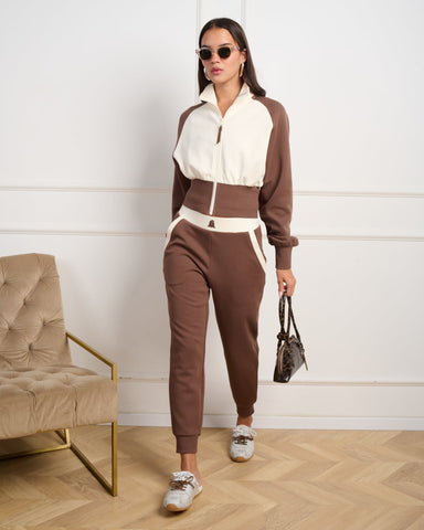 ג'קט ספורטיבי לנשים MIRANDA-T בחום משולב