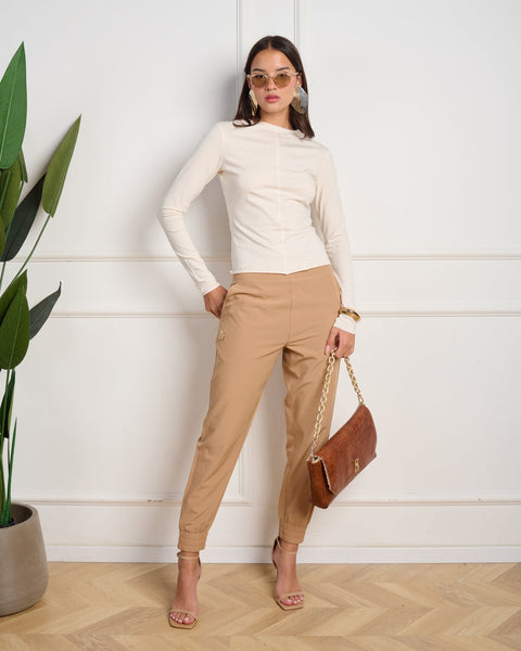 סטיב מאד - מכנסיים ארוכים לנשים PIPPA-P בקאמל