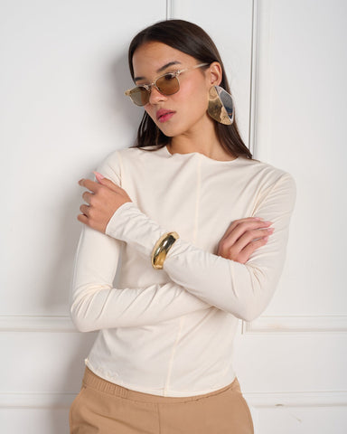 חולצה ארוכה לנשים COLA בלבן