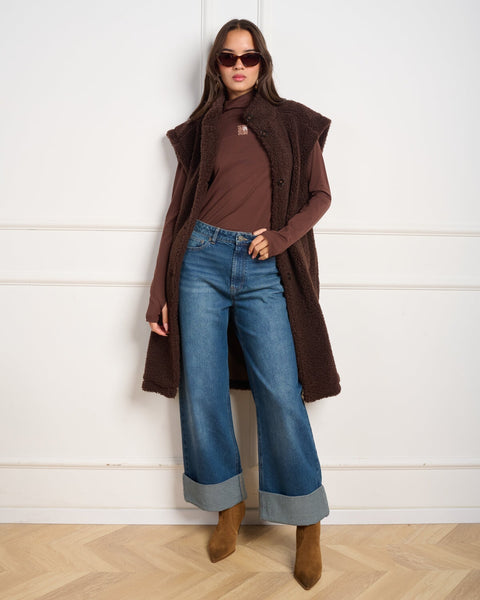 סטיב מאד - מעיל ווסט לנשים BENIT בחום