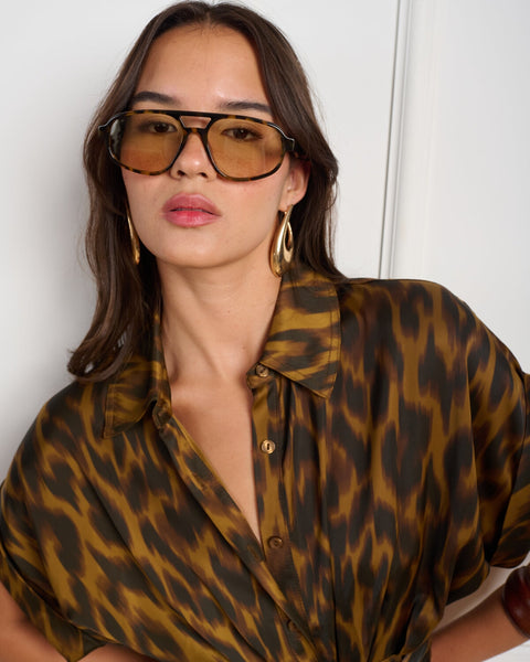 סטיב מאד - שמלת מעטפת מידי TORI במנומר