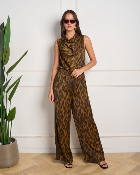 סטיב מאד - מכנסיים רחבים לנשים MOXIE במנומר