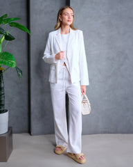 מכנסיים ארוכים לנשים VENETIA בלבן