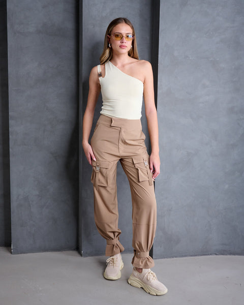 סטיב מאד - מכנסיים ארוכים לנשים DEVON בקאמל