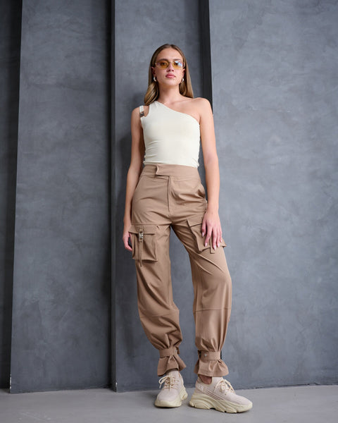 סטיב מאד - מכנסיים ארוכים לנשים DEVON בקאמל