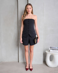 חולצת סטרפלס לנשים MILENA בשחור