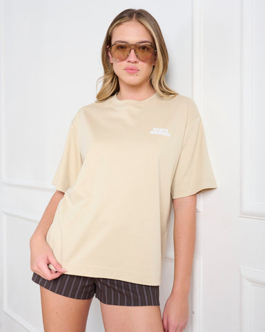 חולצת טי אוברסייז לנשים JAMES בבז'