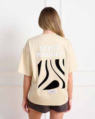 חולצת טי אוברסייז לנשים JAMES בבז'