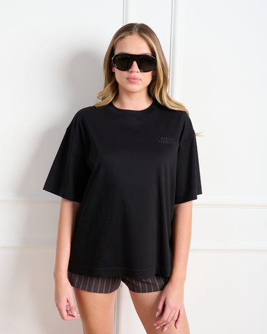 חולצת טי אוברסייז לנשים JAMES בשחור