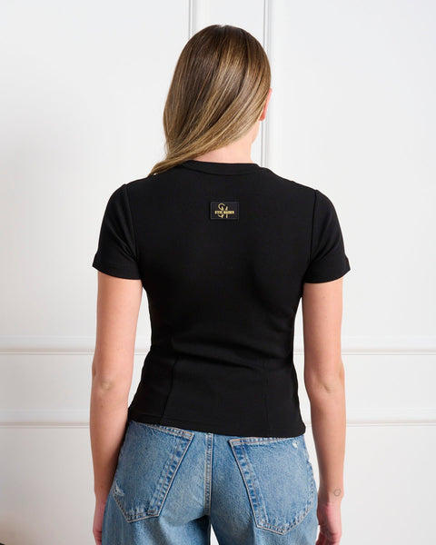 סטיב מאד - חולצת טי לנשים DANNY-T בשחור זהב