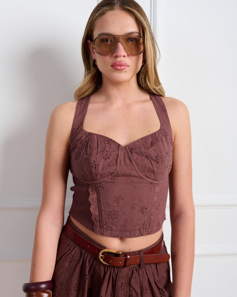 סטיב מאד - גופיה בסגנון מחוך DIXIE בחום