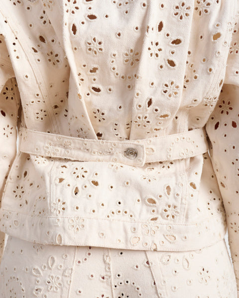 סטיב מאד - ג'קט ג'ינס לנשים HENRIETTA בגוון קרם