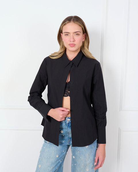 סטיב מאד - חולצה מכופתרת לנשים GIO בשחור