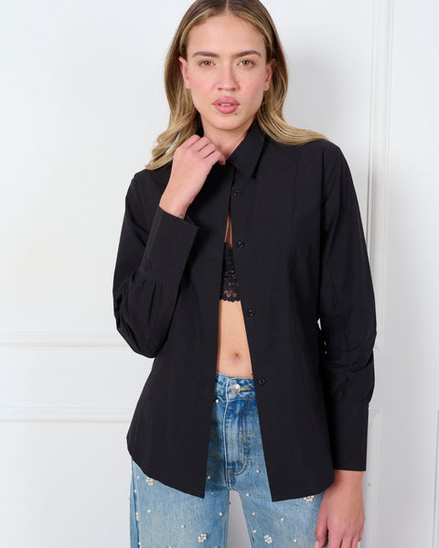 סטיב מאד - חולצה מכופתרת לנשים GIO בשחור