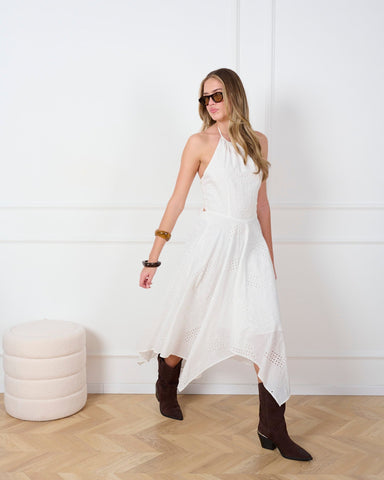 שמלת קולר DALINA  בלבן