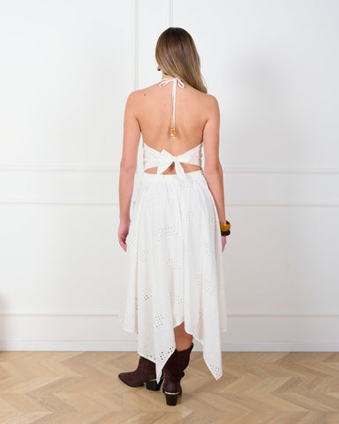 שמלת קולר DALINA  בלבן